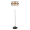 Lampadaire Laguna 2 lumières cuivré, verre