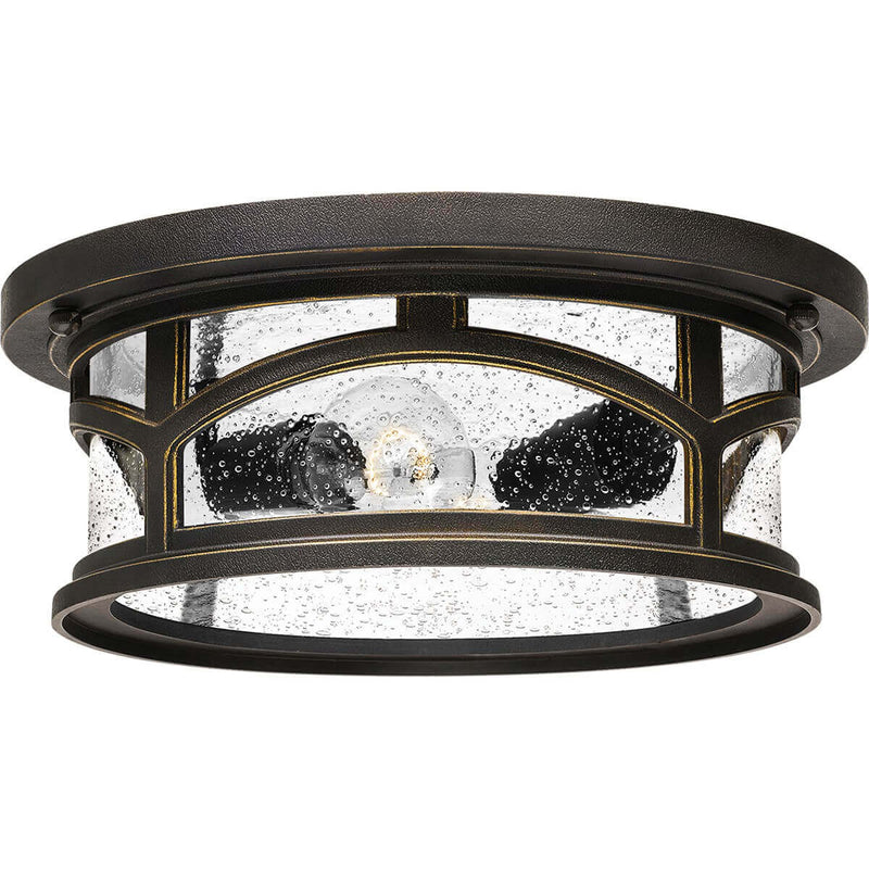 Plafonnier extérieur Marblehead 2 lumières bronze, verre