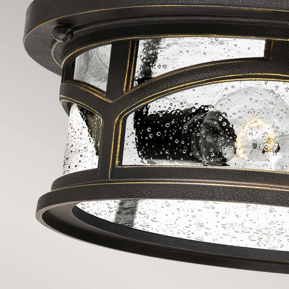 Plafonnier extérieur Marblehead 2 lumières bronze, verre