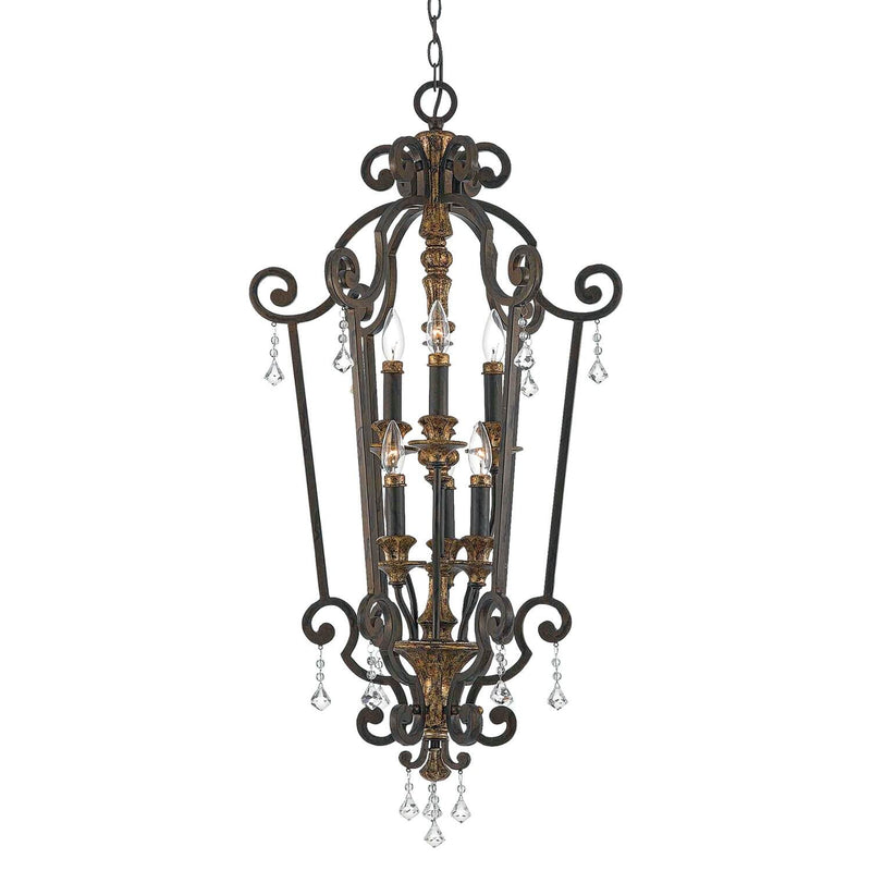 Lustre Marquette 6 lumières, cristal, H 105,4 cm