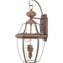 Applique extérieure Newbury 2 lumières cuivrée, verre