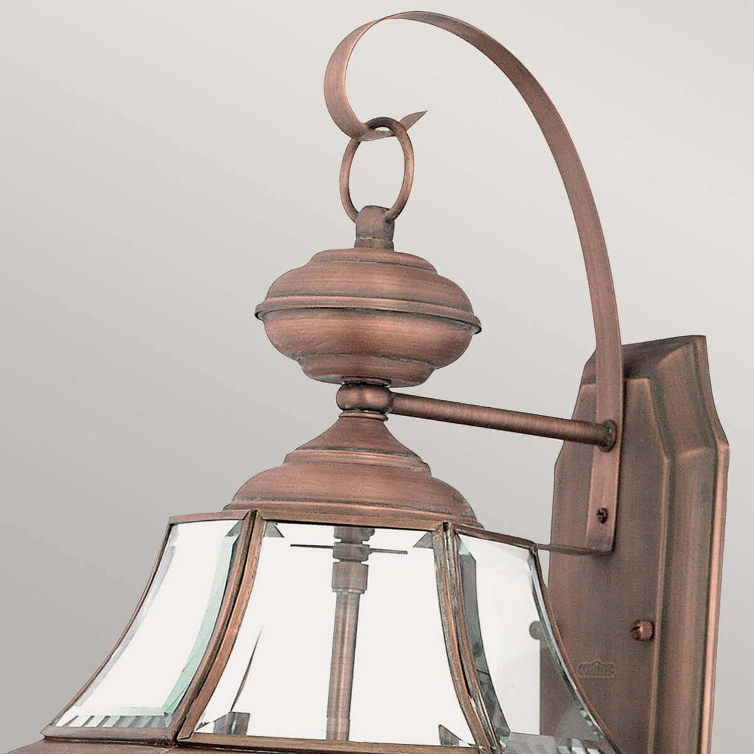 Applique extérieure Newbury 2 lumières cuivrée, verre