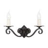 Applique murale Rectory 2 lumières noire, L 33 cm