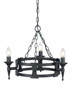 Lustre Saxon 3 lumières noir