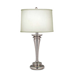 Lampe à poser Brooklyn nickel poli, lin