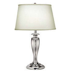 Lampe à poser Stuyvesant nickel poli, lin