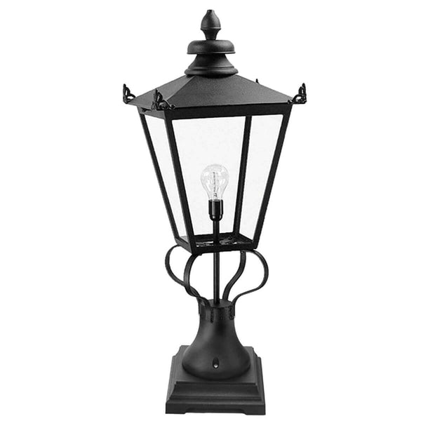 Lampadaire extérieur Wilmslow noir, verre, H 106 cm