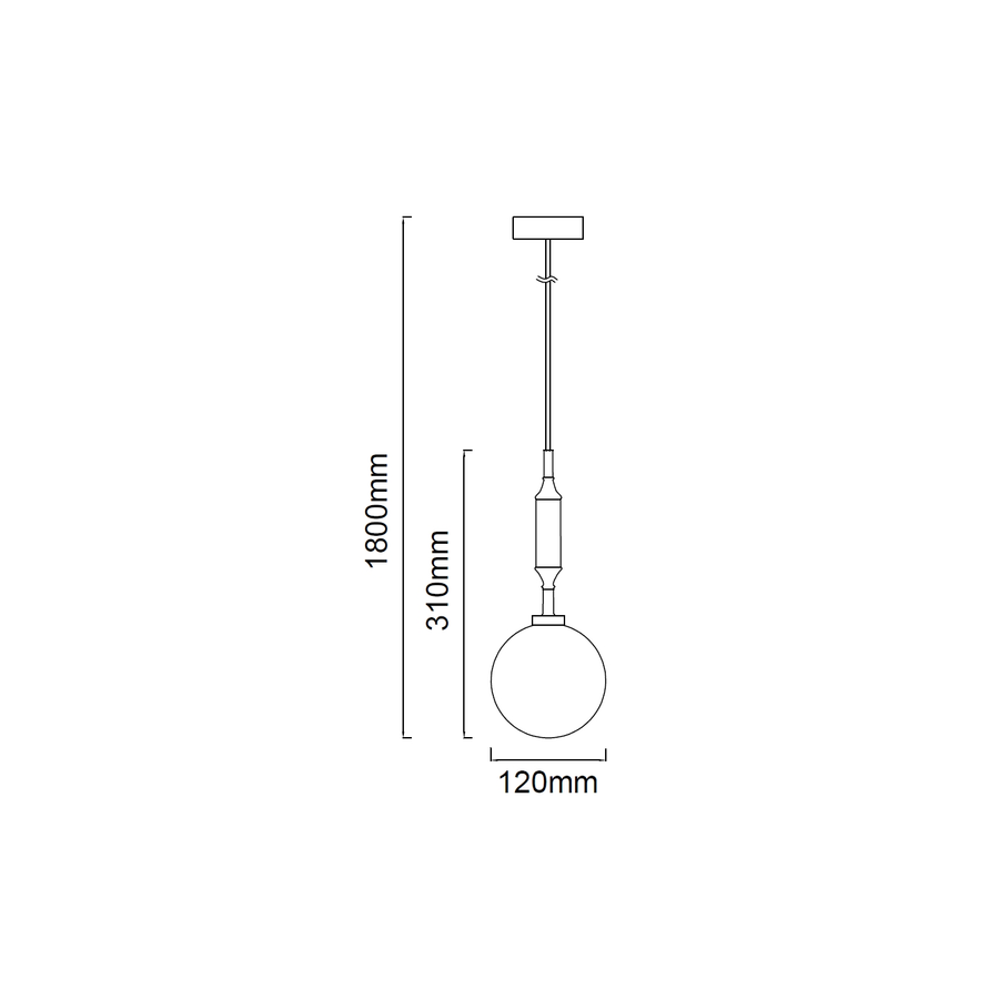 Suspension Ero I, verre, H 31 cm