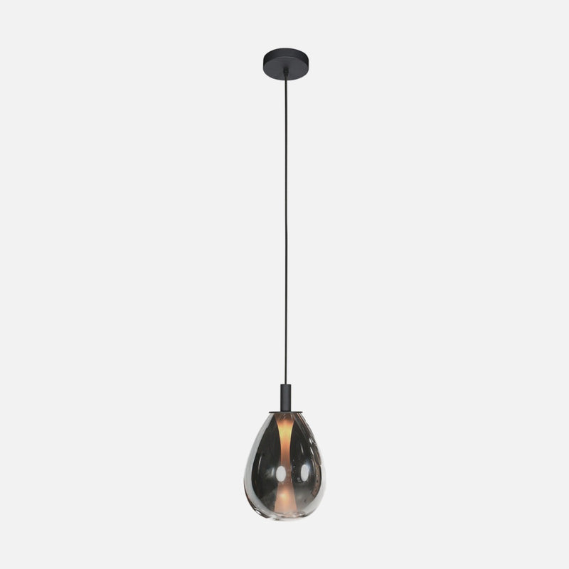 Black smoked glass drop pendant light, kitchen and dining room | Glimsy