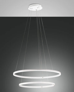 Suspension Giotto blanche, Ø 80 cm