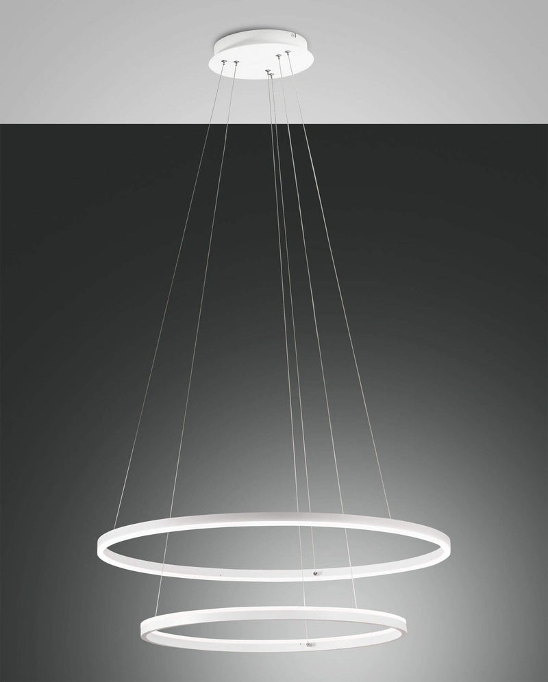 Suspension Giotto blanche, Ø 80 cm