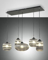 Suspension Gillis 5 lumières noire