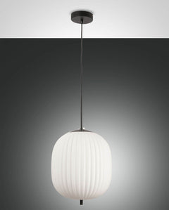 Suspension Domizia noire, Ø 32 cm