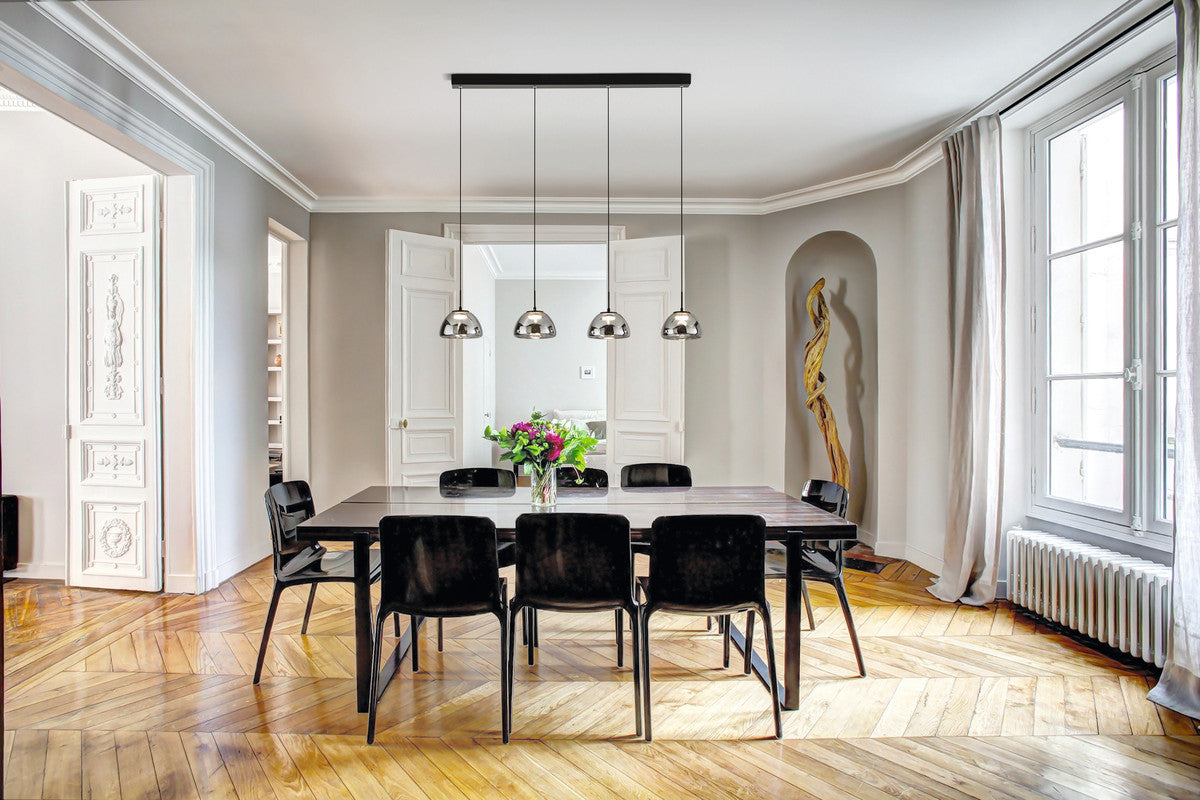 Suspension Lucille grise et transparente, verre (3764-48-126)