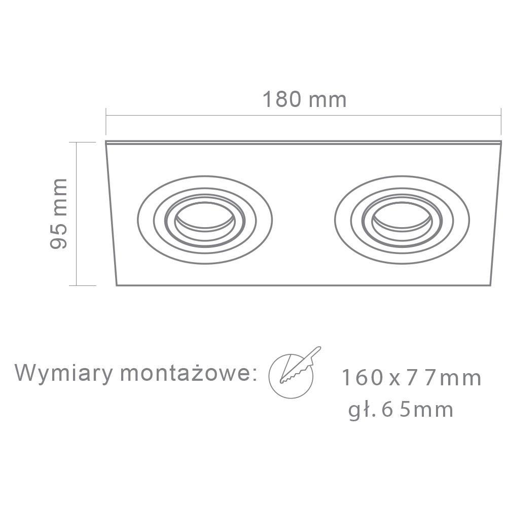 Spot encastrable Fasto II aluminium brossé