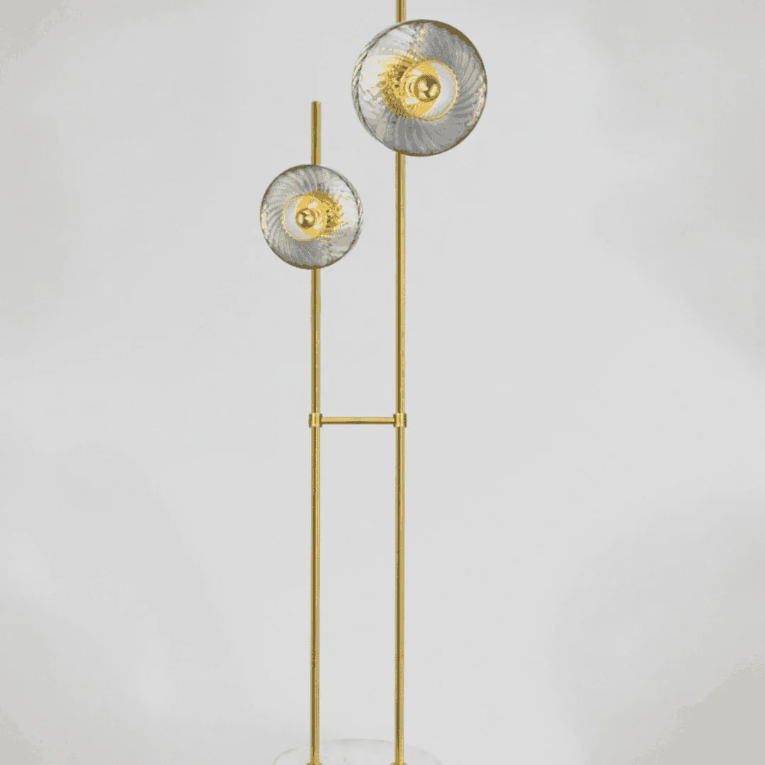 Lampadaire Roxanne vert – Style Art Déco et verre soufflé, lumière d’ambiance élégante