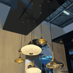 Rosace Grace 06 – Rosace 6 lumières en verre soufflé, style contemporain et élégant
