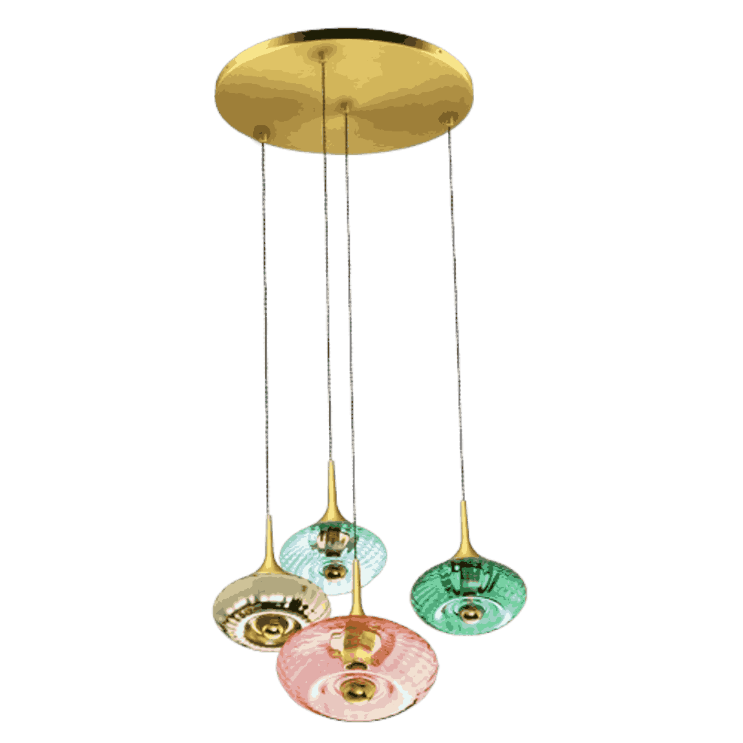 Rosace Grace 04 – Rosace design 4 verrines, finition élégante et verre soufflé