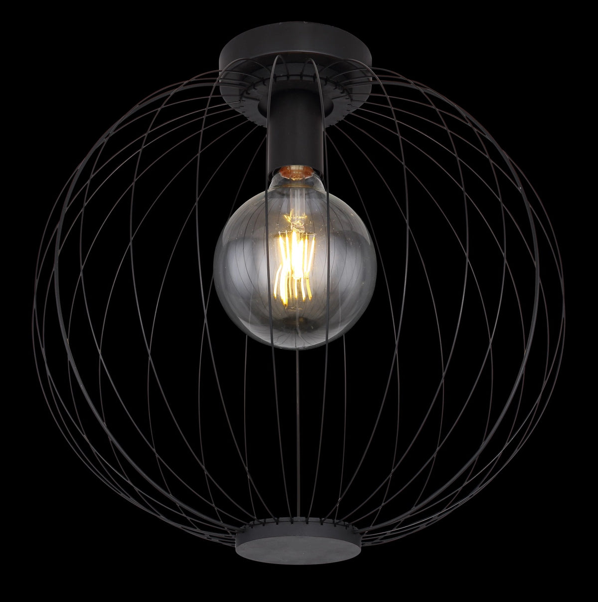 Mise en ambiance sur fond noir, ampoule allumée diffusant une lumière chaude