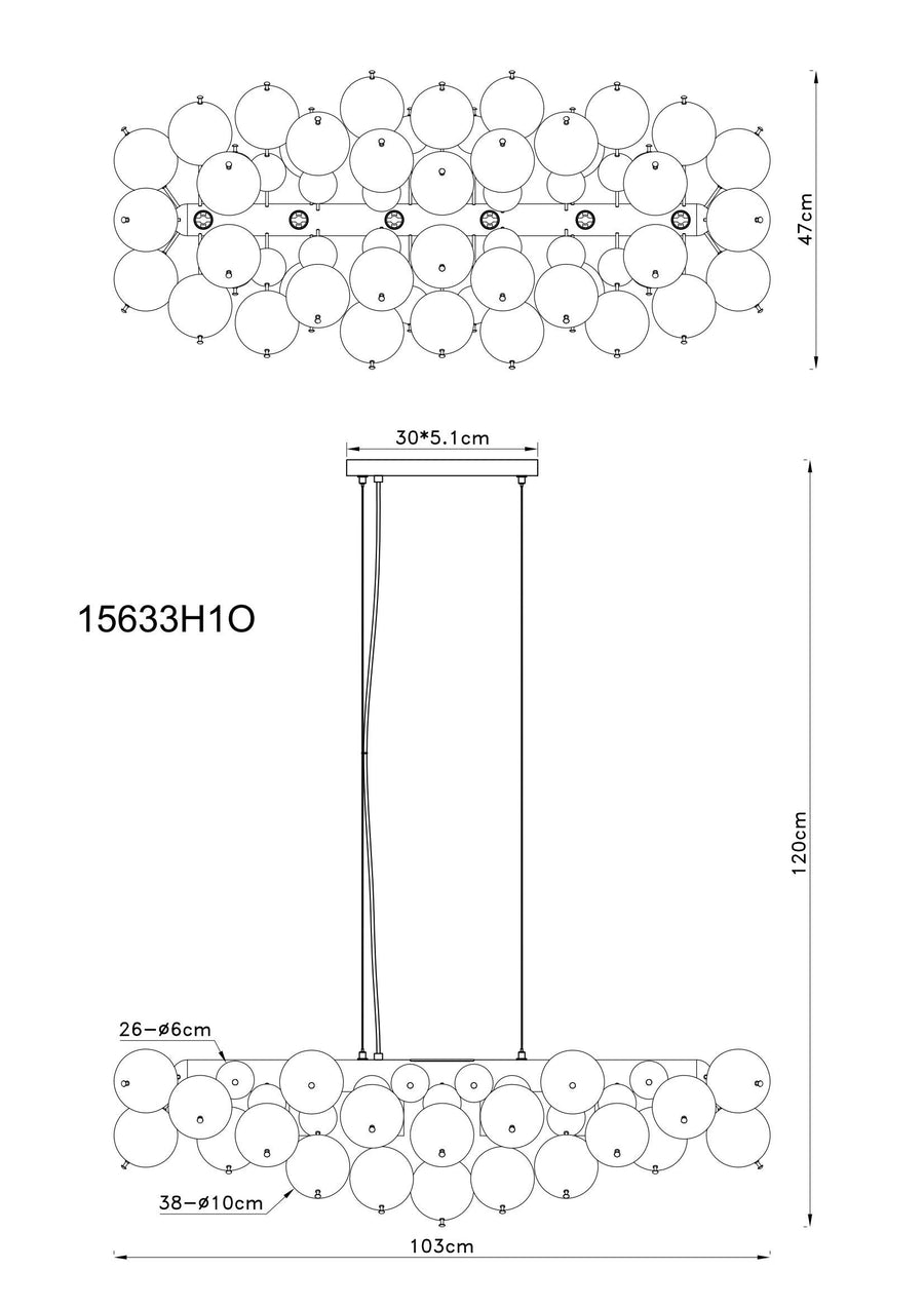 Suspension Udo nickel satiné