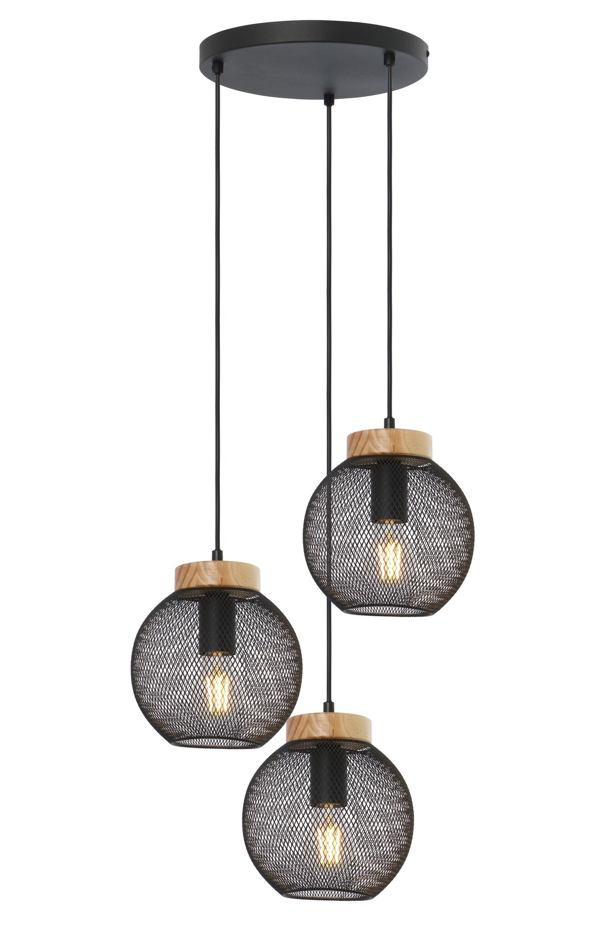 Suspension Pablo noire mat (15663-3H)