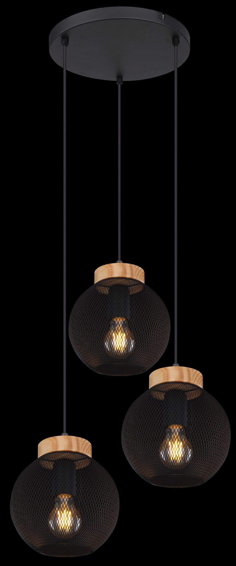 Suspension Pablo noire mat (15663-3H)