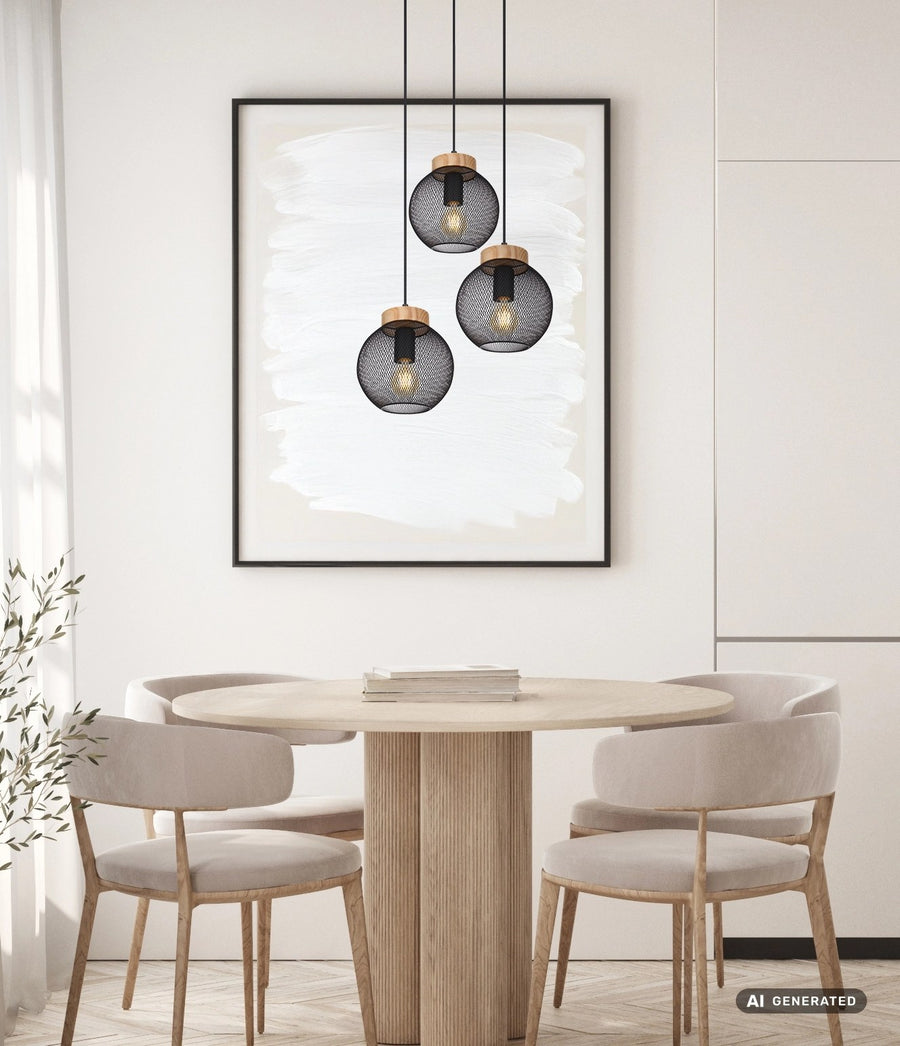 Suspension Pablo noire mat (15663-3H)