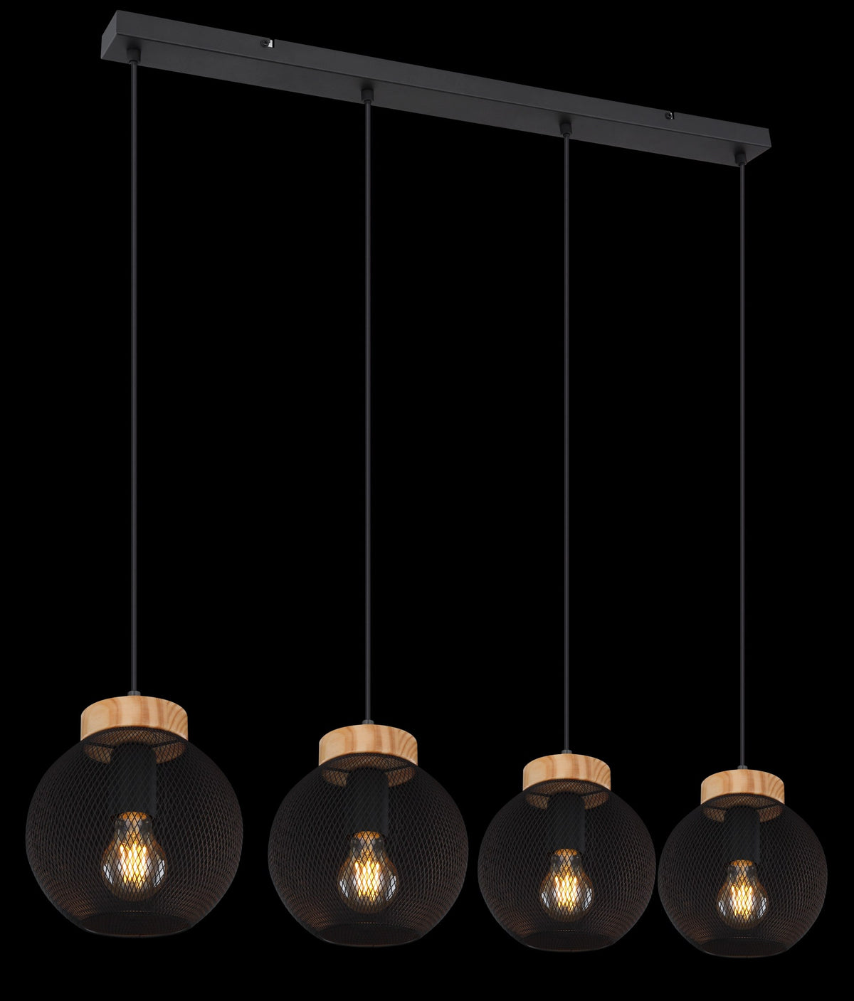Suspension Pablo noire mat (15663-4H)