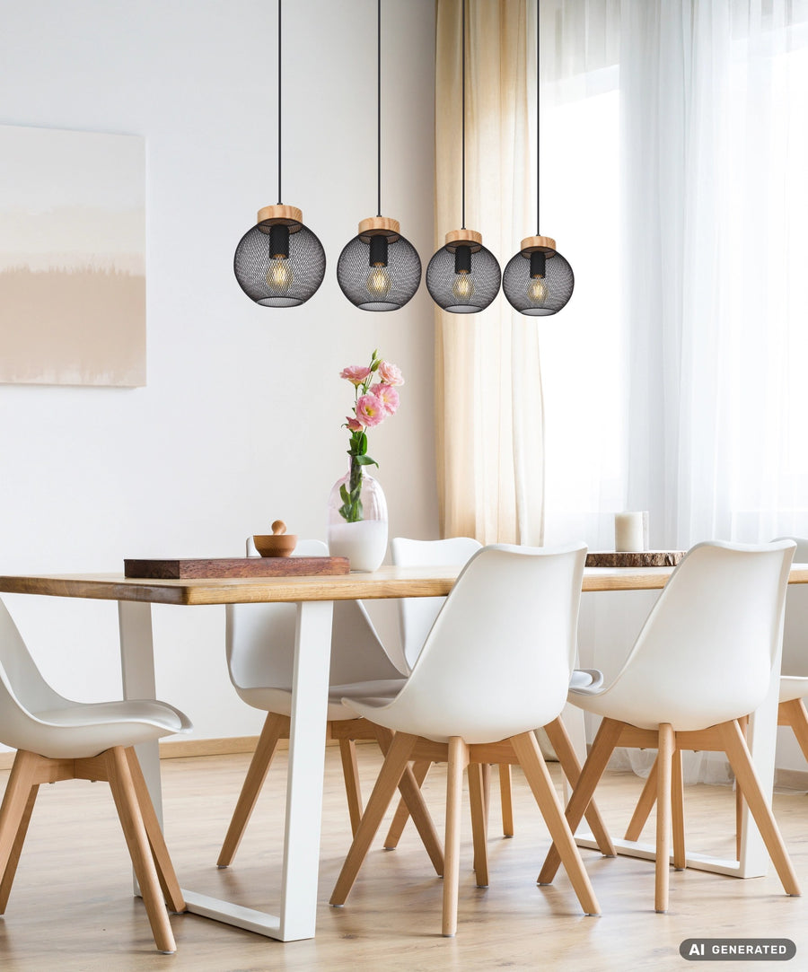 Suspension Pablo noire mat (15663-4H)