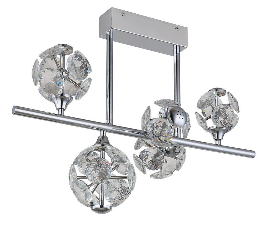 Plafonnier Virina chromé, L 61 cm