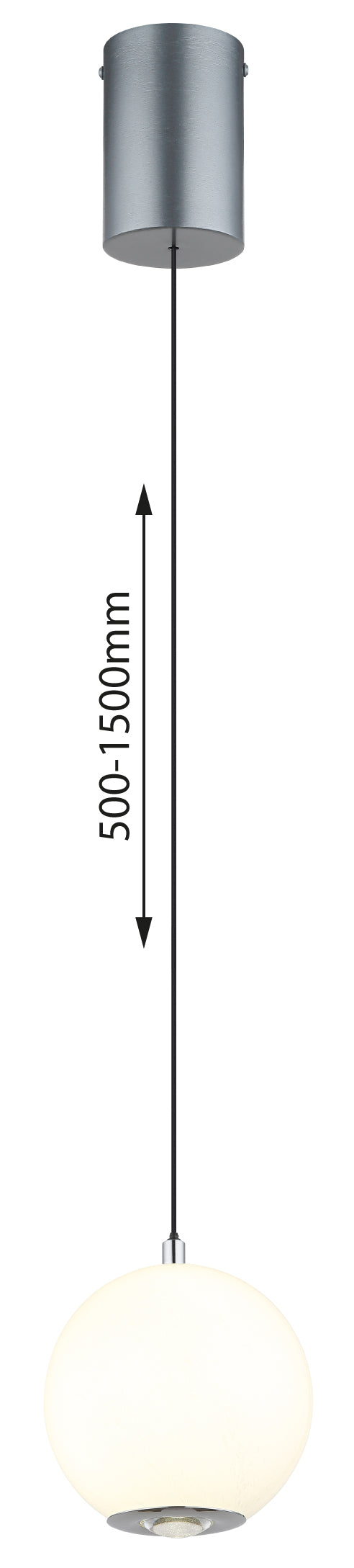Suspension Simmons grise, H 180 cm