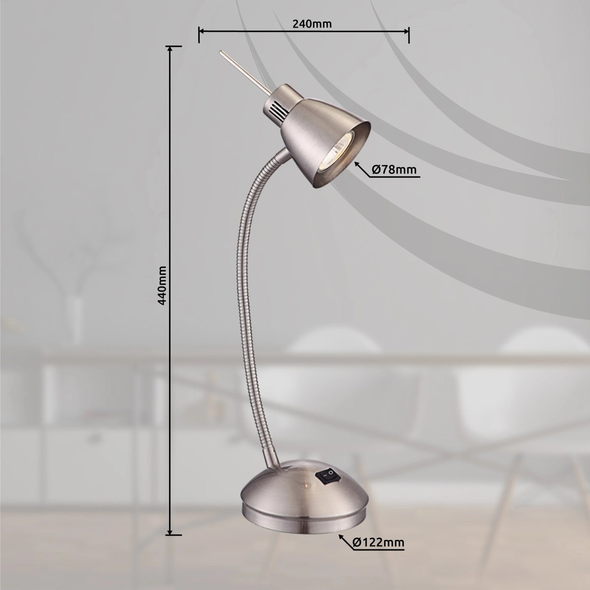 Lampe à poser Nuova nickel satiné
