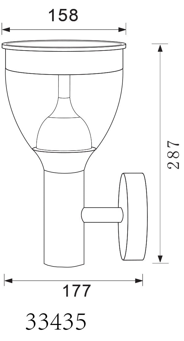 Luminaire extérieur inox, H 28,7 cm