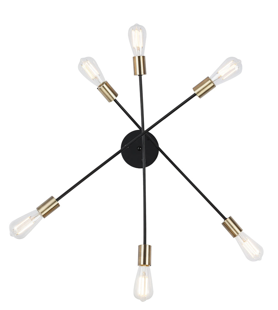 Vue du dessous en étoile avec ampoules filament allumées