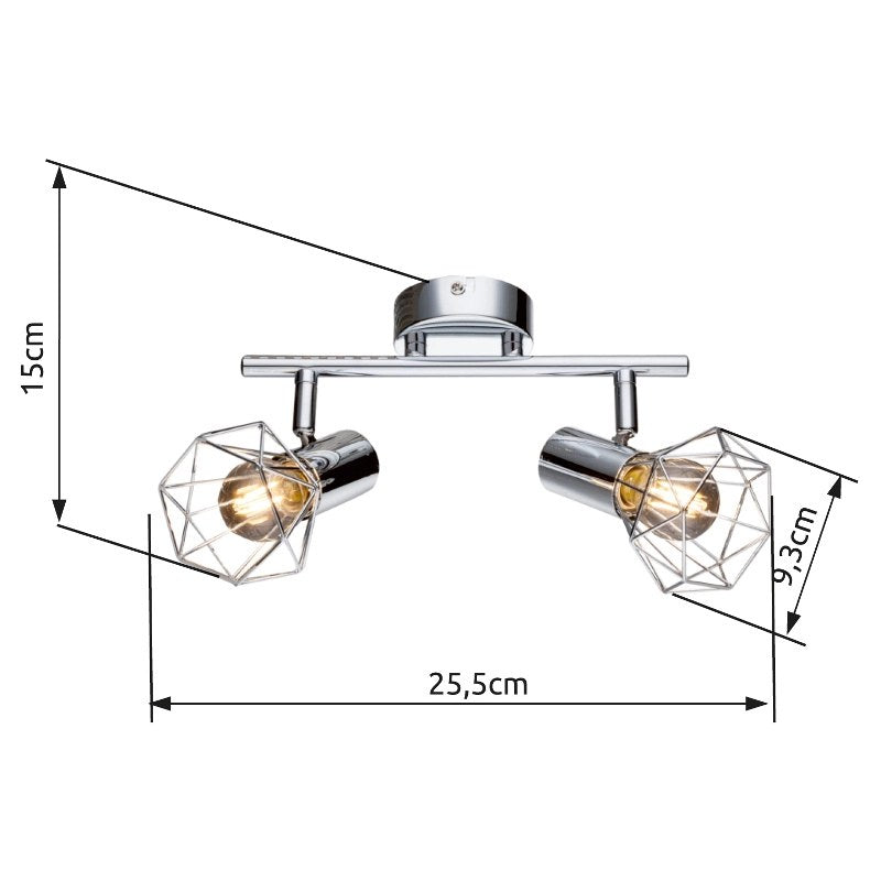 Spot 2 lumières chromé