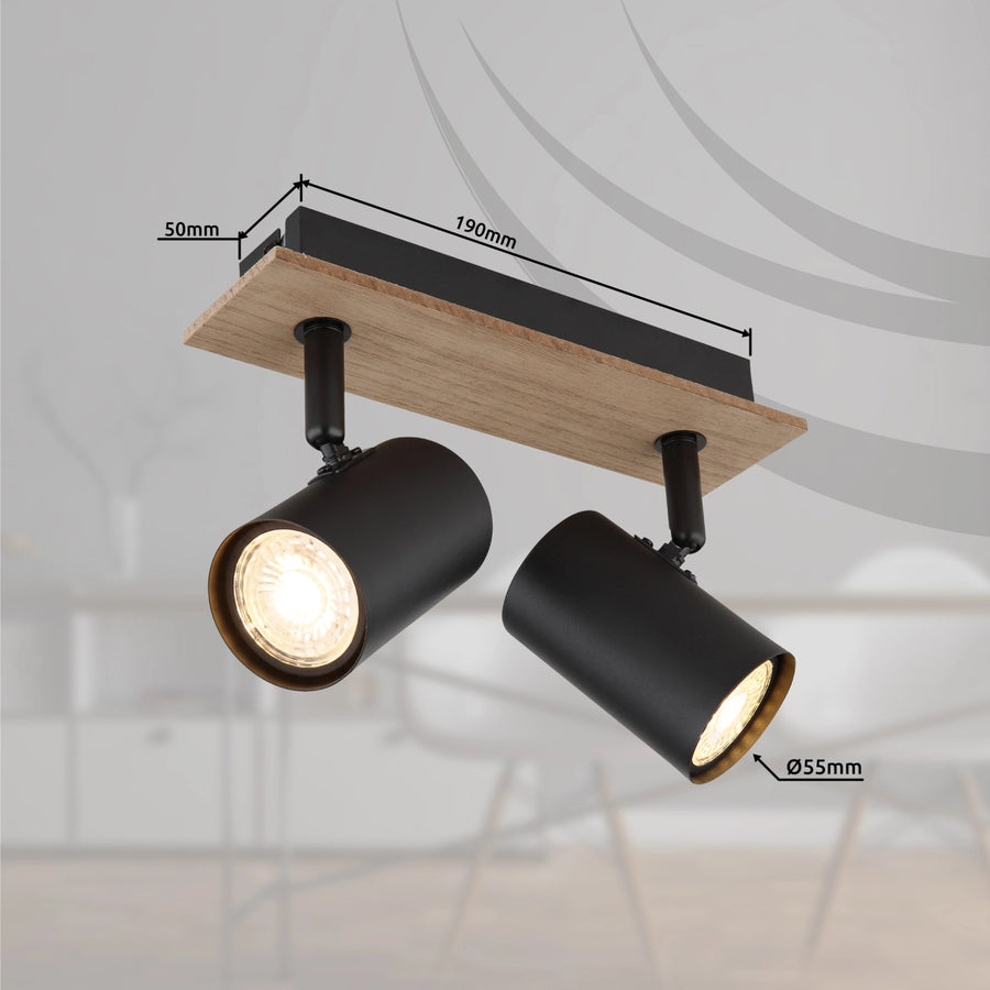 Spot Linca noir mat, H 15,2 cm (57905-2)