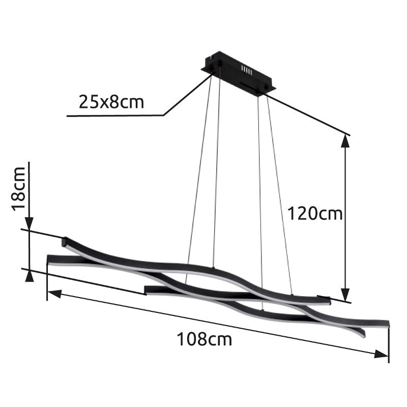 Suspension Geronimo noire mat (67206H)