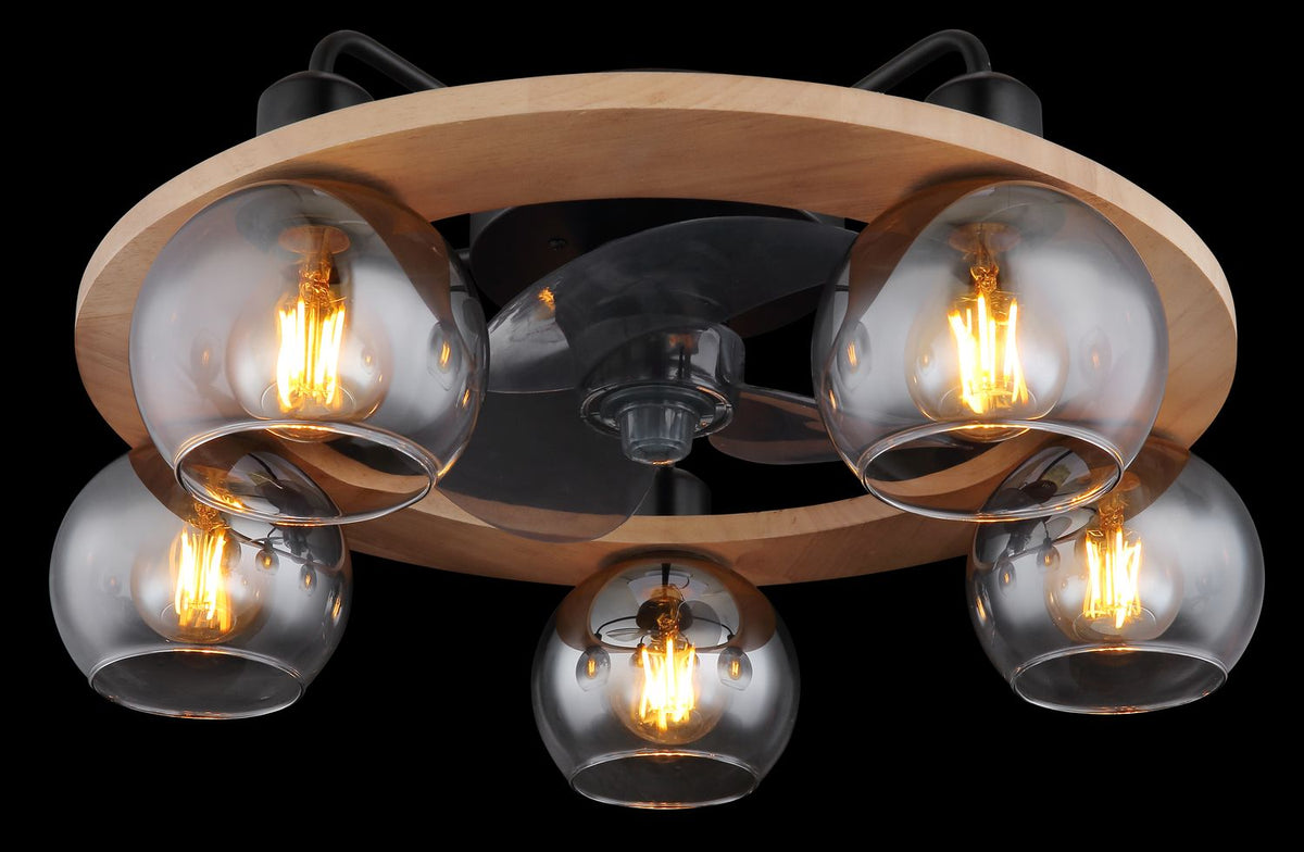 Ventilateur de plafond lumineux Lamotta noir mat