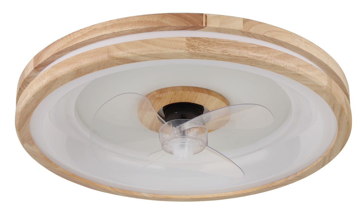 Ventilateur de plafond lumineux Gatian blanc mat
