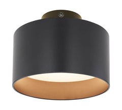 Plafonnier Jenny noir mat et aluminium