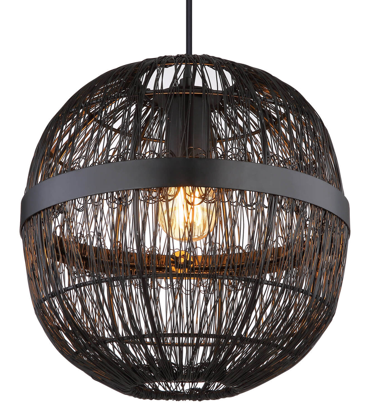Suspension Hermi Ii noire mat (14994H1)