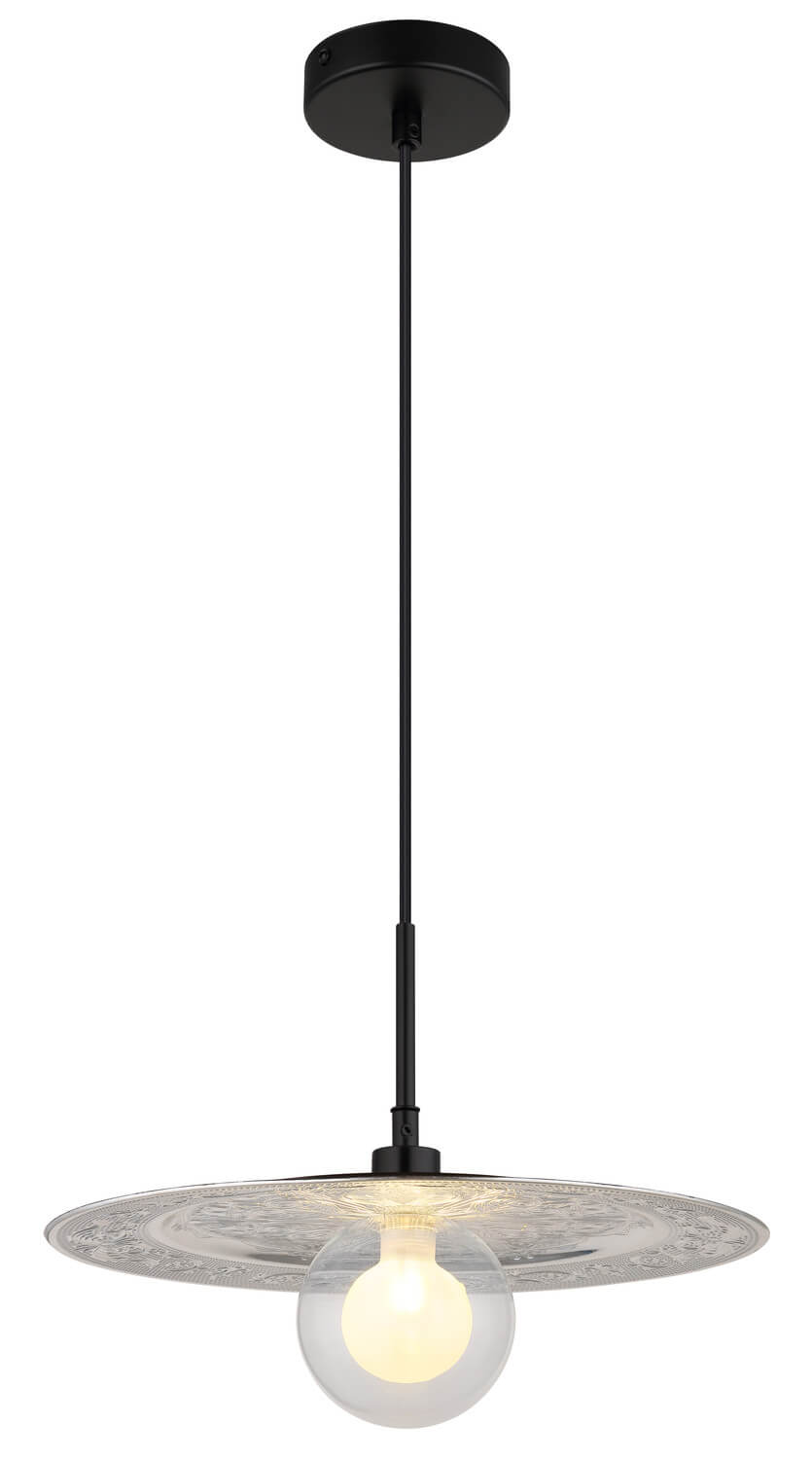 Suspension Riga noire mat, H 119 cm (15169S)