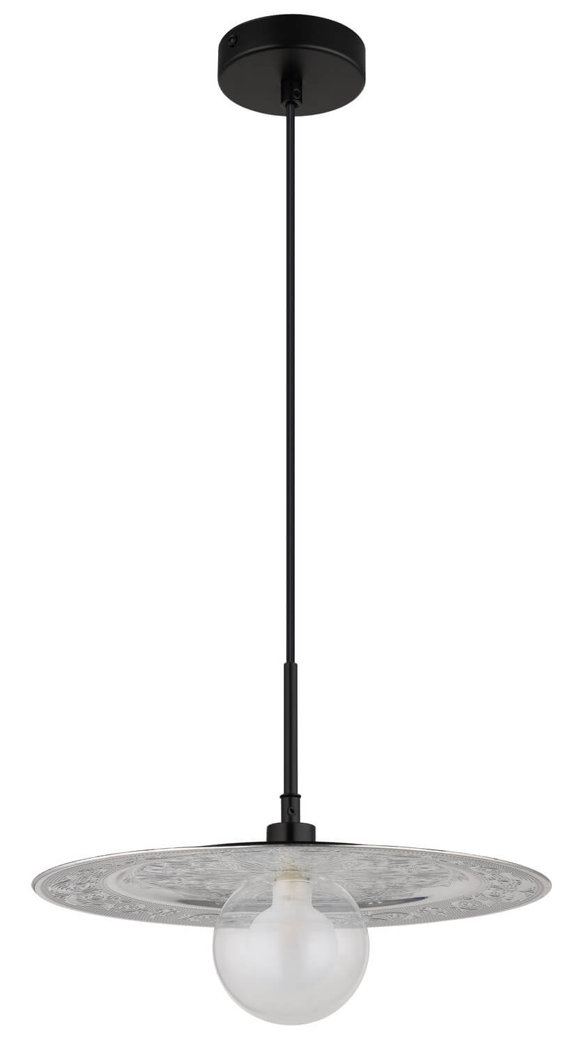 Suspension Riga noire mat, H 119 cm (15169S)