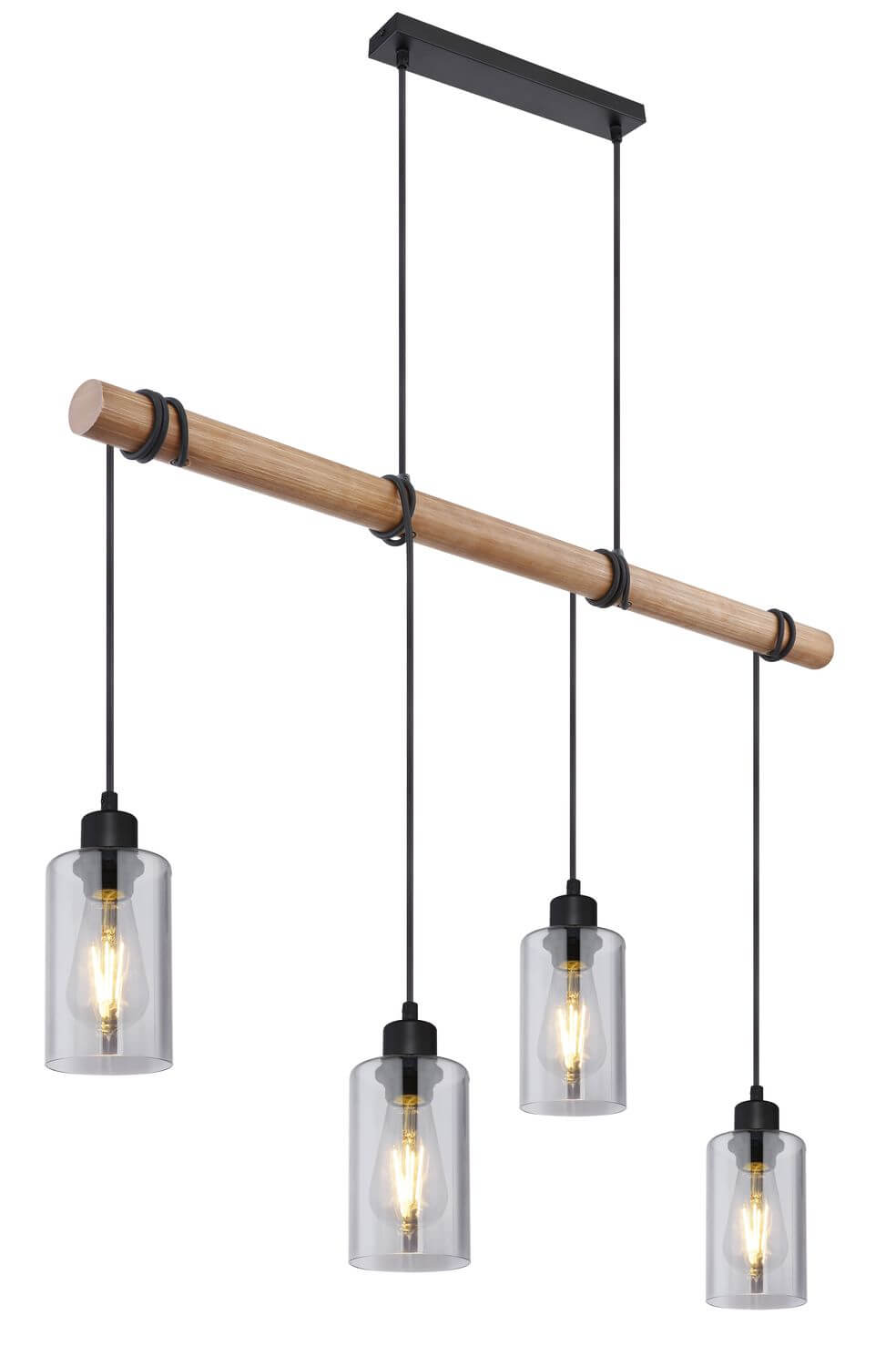Suspension Hadera noire mat, H 130 cm
