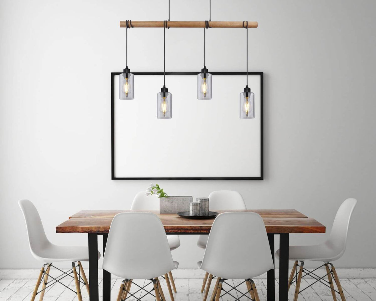 Suspension Hadera noire mat, H 130 cm