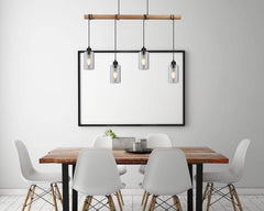 Suspension Hadera noire mat, H 120 cm