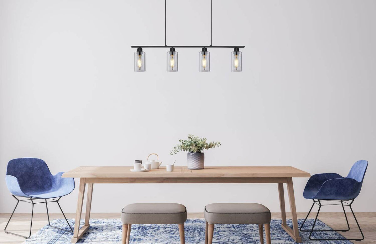 Suspension Hadera noire mat, H 120 cm