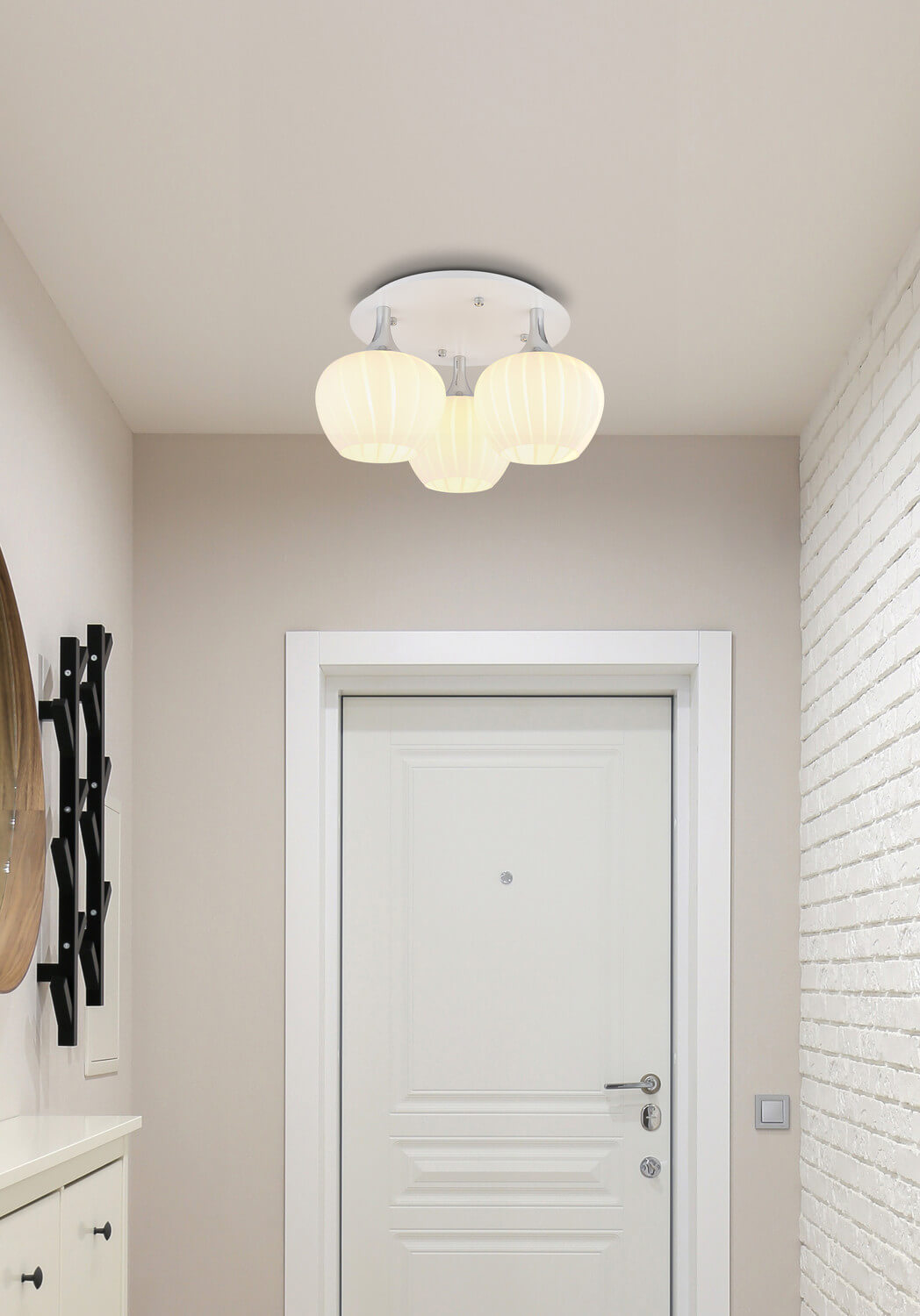 Plafonnier Maxy blanc mat, Ø 45 cm