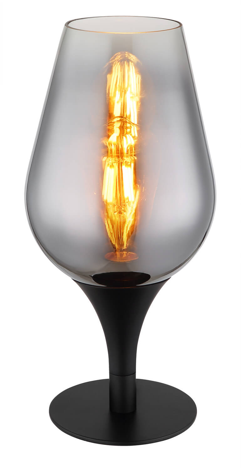 Lampe à poser Lavus noire mat