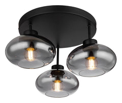 Plafonnier Shaun noir mat, Ø 40 cm